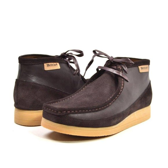 British Walkers New Castle Men's Suede and Leather Wallabee Boots Brown - Picture 1 of 6